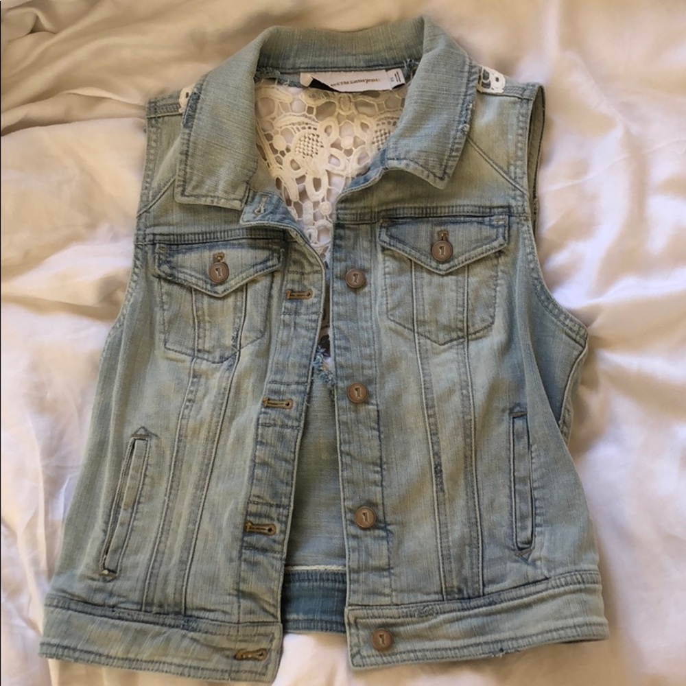 Pilcro and the letterpress blue denim vest